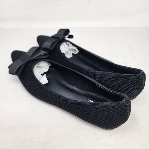 New Black Ballet Flats Breatable Fabric Pointed Toe Work Office Slipons Size 8 - Picture 5 of 10